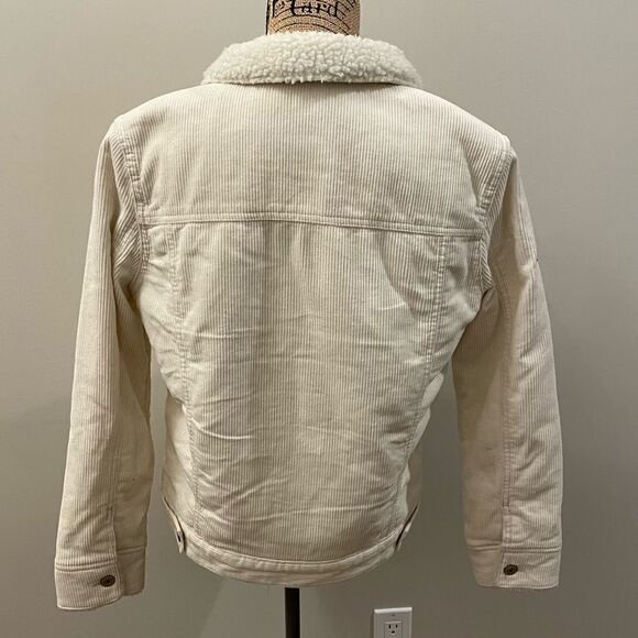 Off White Corduroy Jacket Sherpa lined SZ small - Picture 2 of 8